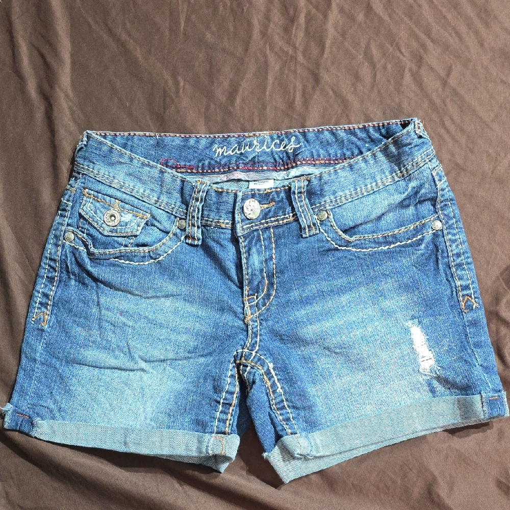 Maurices Light Blue Denim Shorts